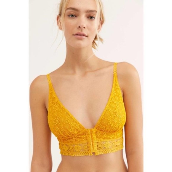 NWT Free People Ella Soft Lace Longline Bralette M - Picture 3 of 13